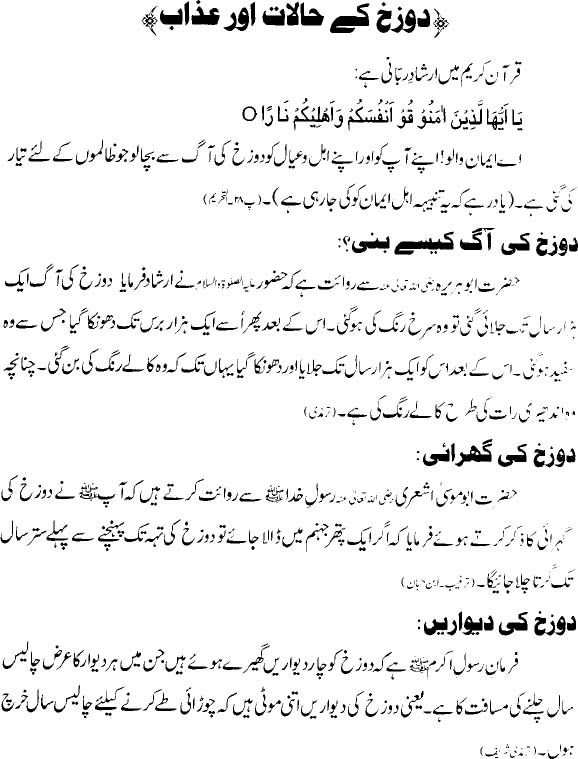 Dozakh Kay Halaat Aur Azab