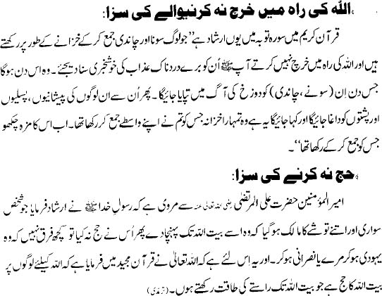 Allah Ki Rah Mein Kharch Na Kerne Ki Saza