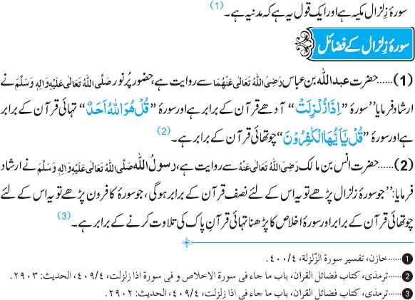 Surah Az Zilzal Kay Fazail