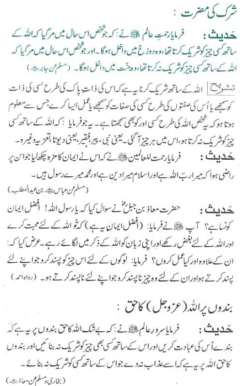 Shirk Kay Nuqsanat